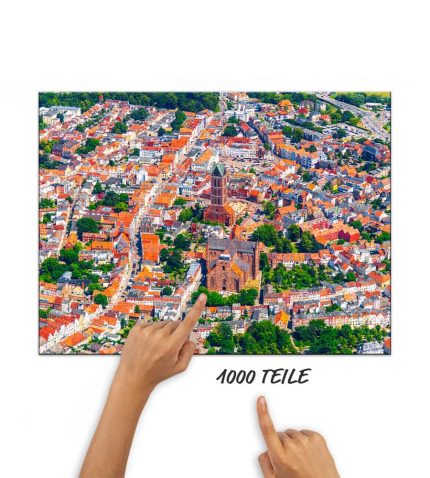 Puzzle Altstadt Wismar von oben