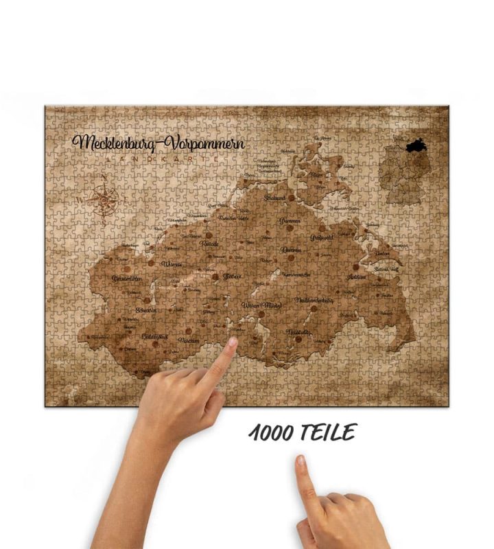 Puzzle Mecklenburg-Vorpommern Landkarte