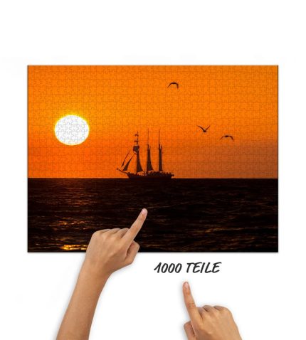 Puzzle Segelschiff im Sonnenuntergang