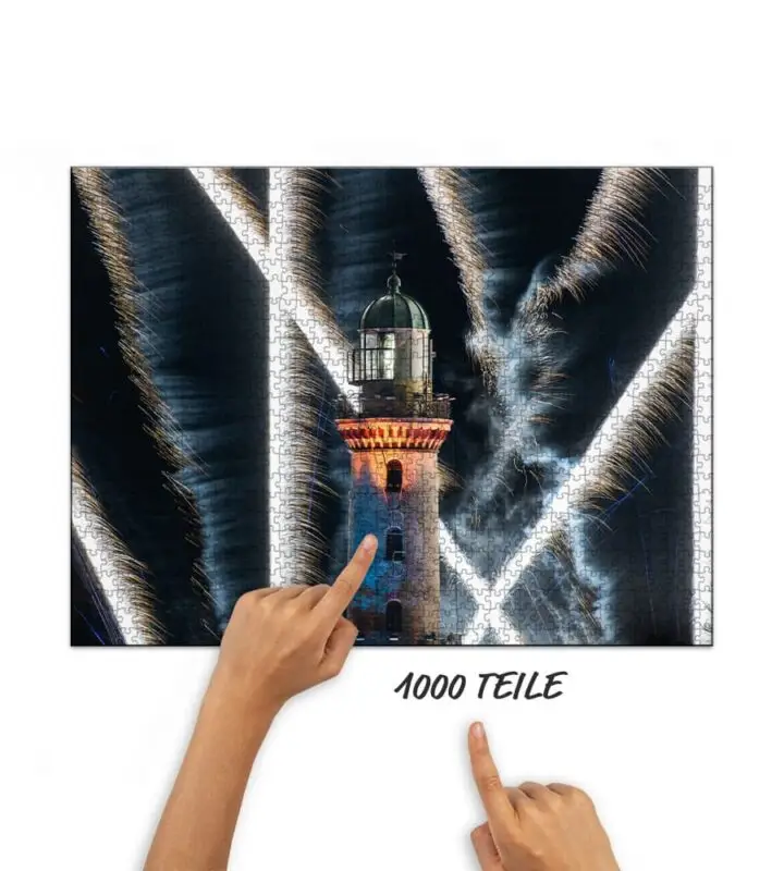 Puzzle Leuchtturm im Feuerschweif
