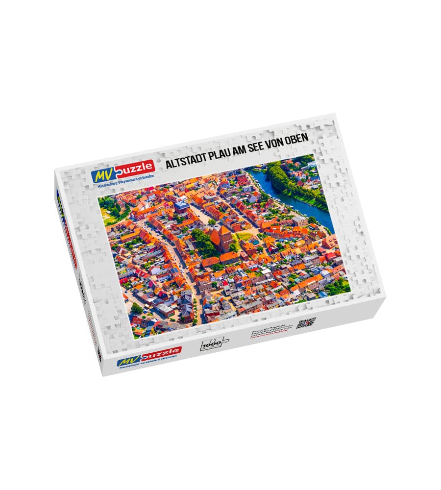 001-altstadt_plau_am_see_von_oben-MVP-909387 Puzzle Altstadt Plau am See von oben – Bild 1