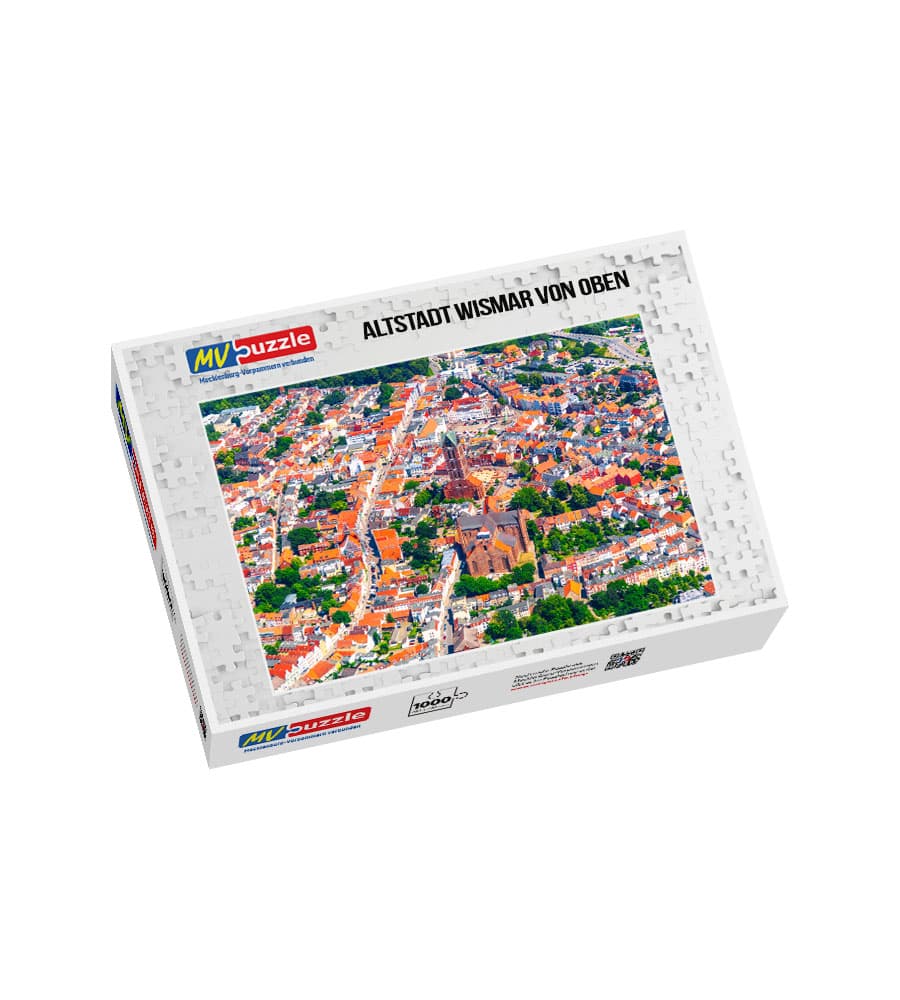 001-altstadt_wismar_von_oben-MVP-909818 Puzzle Altstadt Wismar von oben – Bild 1