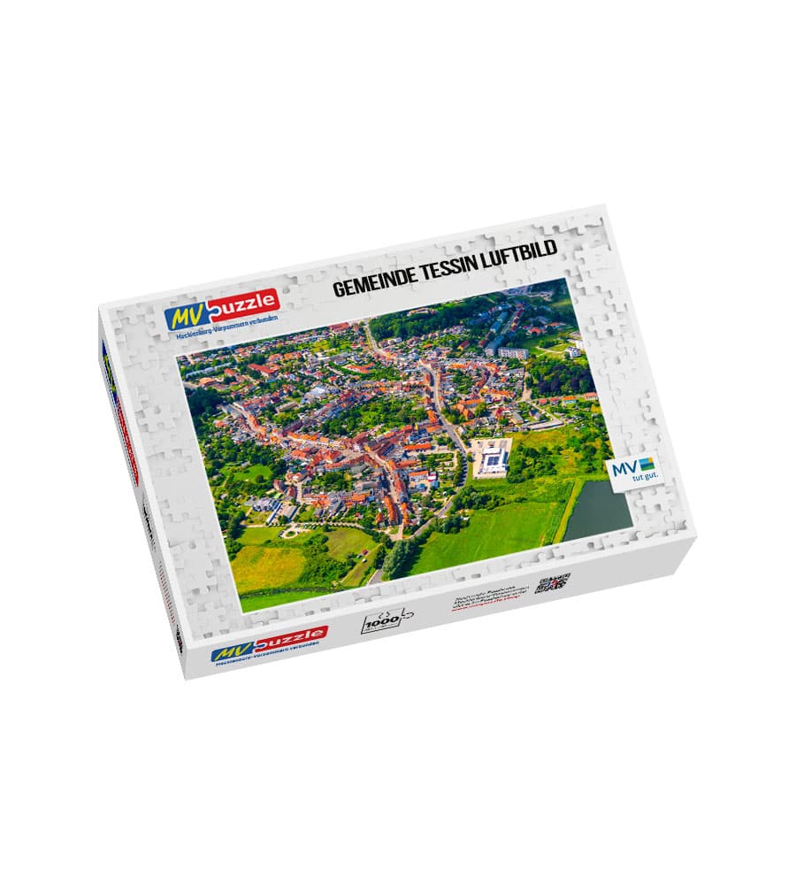 001-gemeinde_tessin_luftbild-MVP-909233 Puzzle Gemeinde Tessin Luftbild – Bild 1