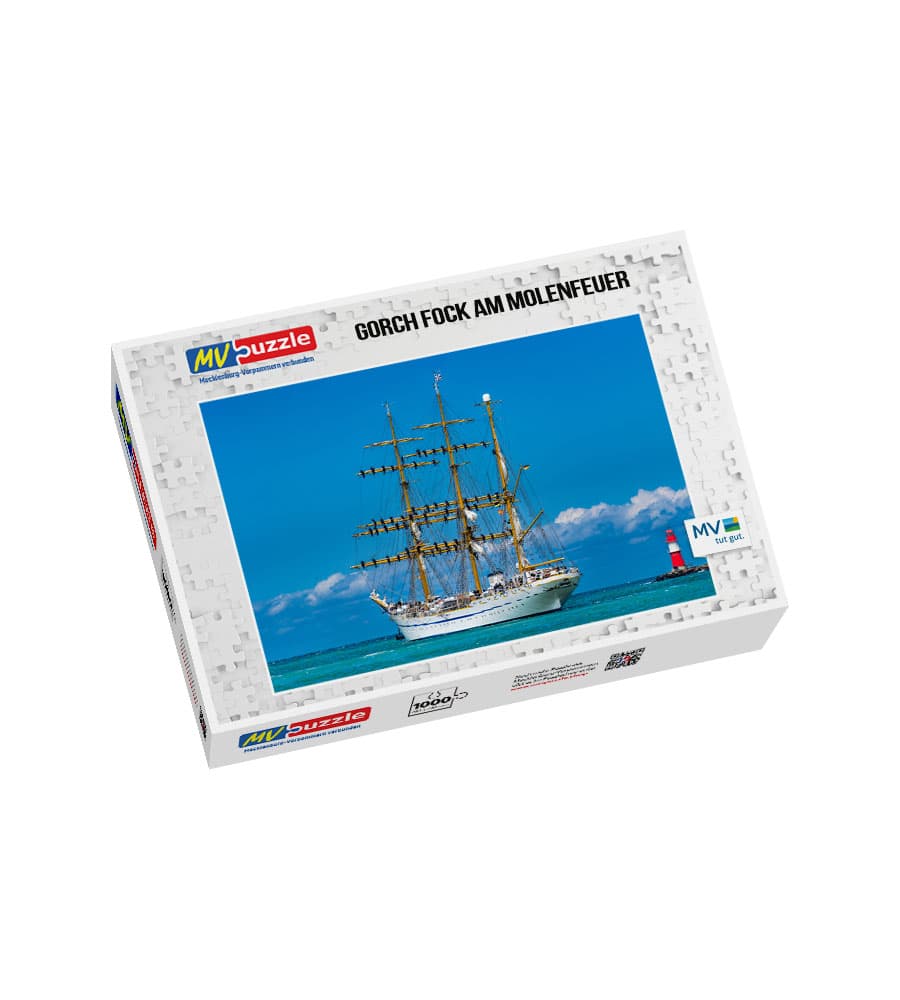 001-gorch_fock_am_molenfeuer-MVP-909112 Puzzle Gorch Fock am Molenfeuer – Bild 1