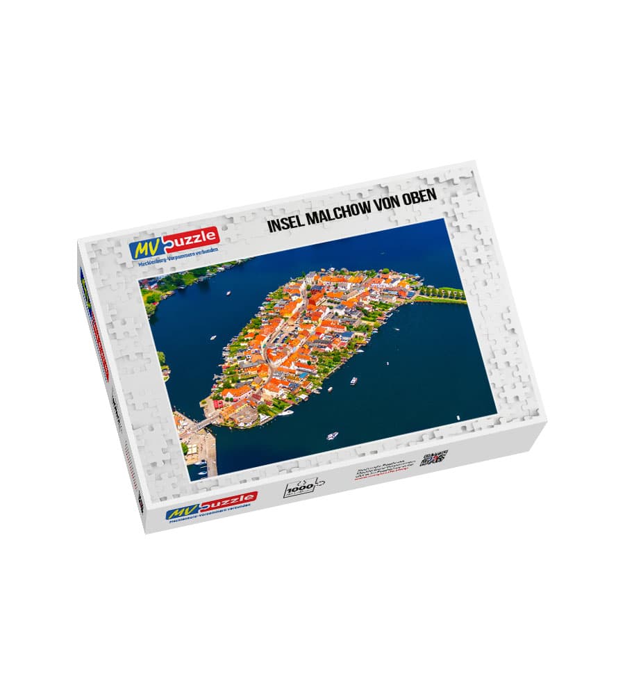 001-insel_malchow_von_oben-MVP-909287 Puzzle Insel Malchow von oben – Bild 1