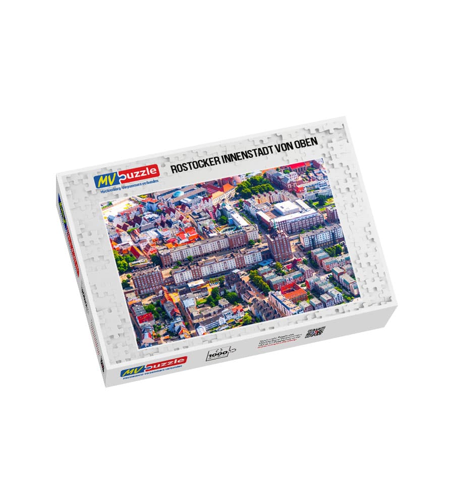 001-rostocker_innenstadt_von_oben-MVP-909211 Puzzle Rostocker Innenstadt von oben – Bild 1