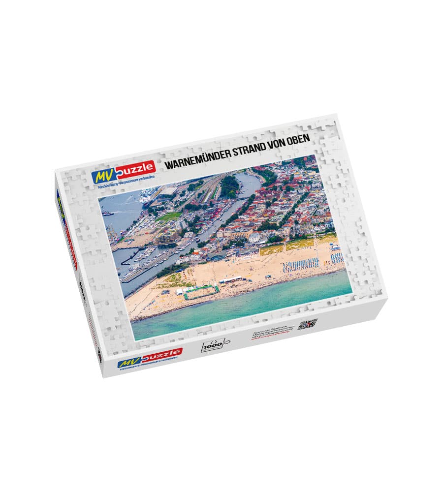 001-warnemuender_strand_von_oben-MVP-909586 Puzzle Warnemünder Strand von oben – Bild 1